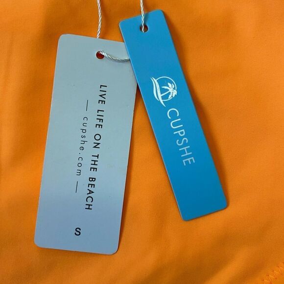 😍2/$20 NEW Cupshe Sz S Orange Bikini Bottom - Picture 4 of 6